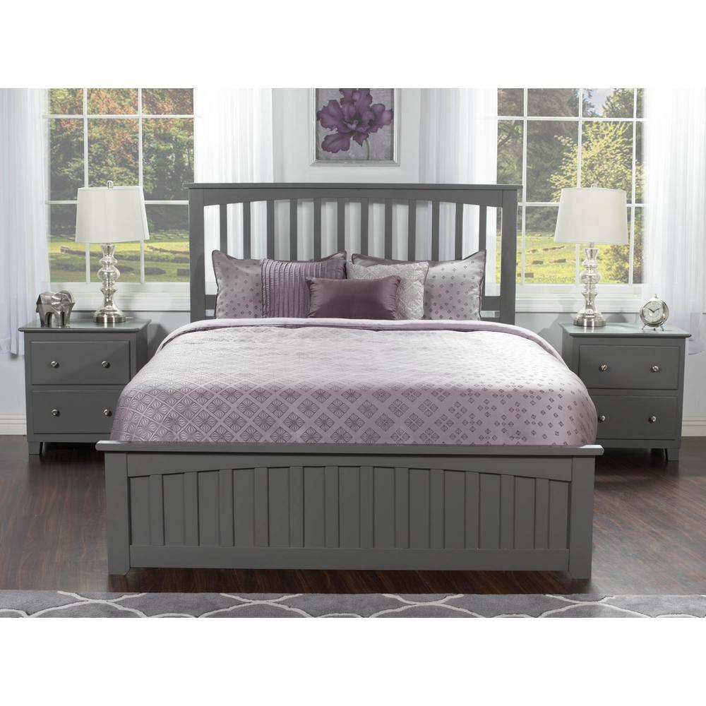 Atlantic Grey Queen Mission Solid Wood Platform Bed