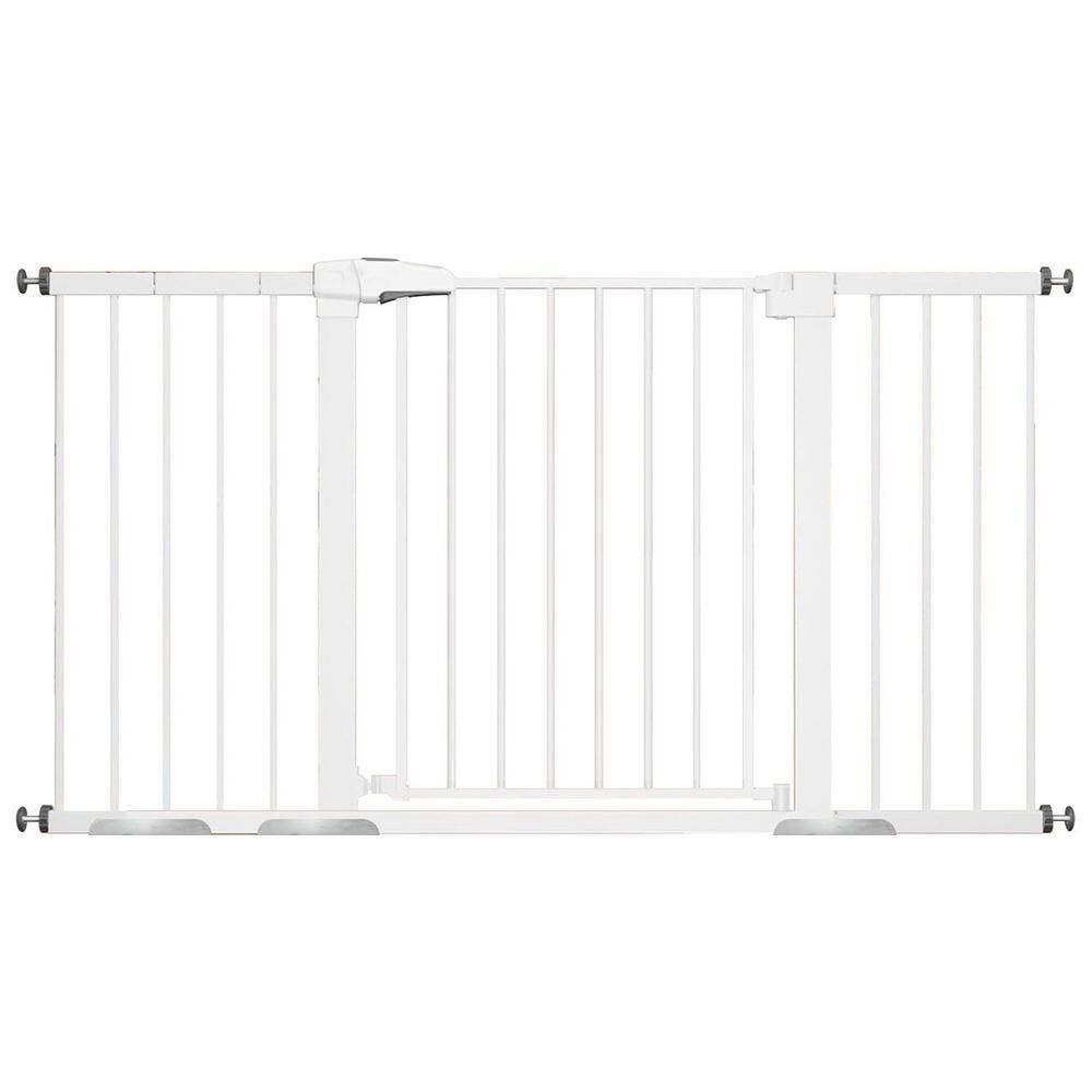 Extra Wide Baby and Dog Gate with Auto Close Pressure Mounted Pet Door White Adjustable 29-55 in. Fence Panel Steel price history on PriceWatchPro