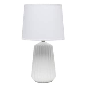 17.4 in. Off White Pleated Base Table Lamp