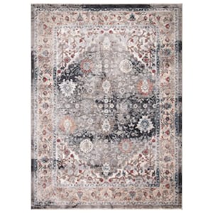Pandora Collection Royalty Gray 8 ft. x 11 ft. Traditional Area Rug