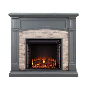 Conway 45.75 in. W Electric Media Fireplace in Gray