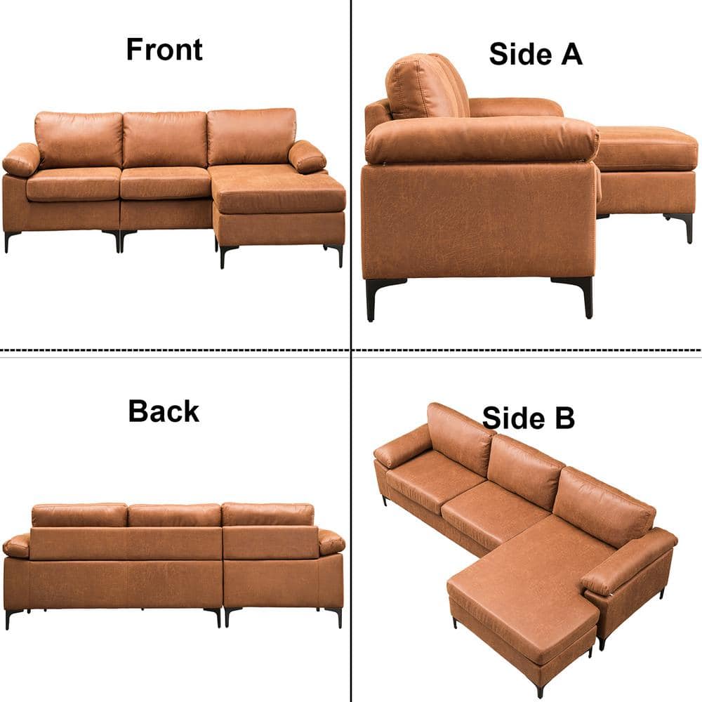 Buy Breathabo 100 In W Reversible 3 Piece Fabric L Shaped Suede Sectional Sofa Couch In Light 7273