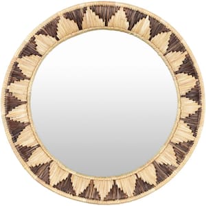 Nola 22 in. x 22 in. Tan Black Framed Decorative Mirror