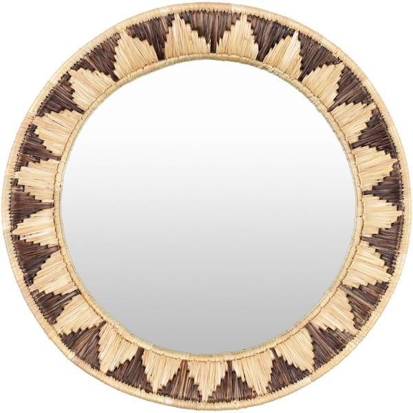 Livabliss Nola 22 in. x 22 in. Tan Black Framed Decorative Mirror