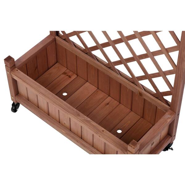 SpassWay Wood 11 in. L x 25 in. W x 42.3 in. H Bed with Trellis 2