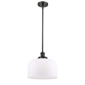 Bell 60-Watt 1 Light Oil Rubbed Bronze Shaded Mini Pendant Light with Frosted Glass Shade