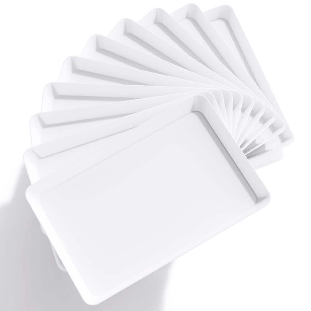 15 in. x 10 in. Plastic Reusable Serving Tray for Party Food Supplies, White (10-Pack) price history on PriceWatchPro