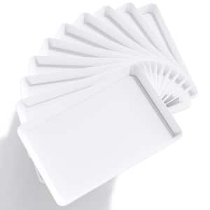 15 in. x 10 in. Plastic Reusable Serving Tray for Party Food Supplies, White (10-Pack)