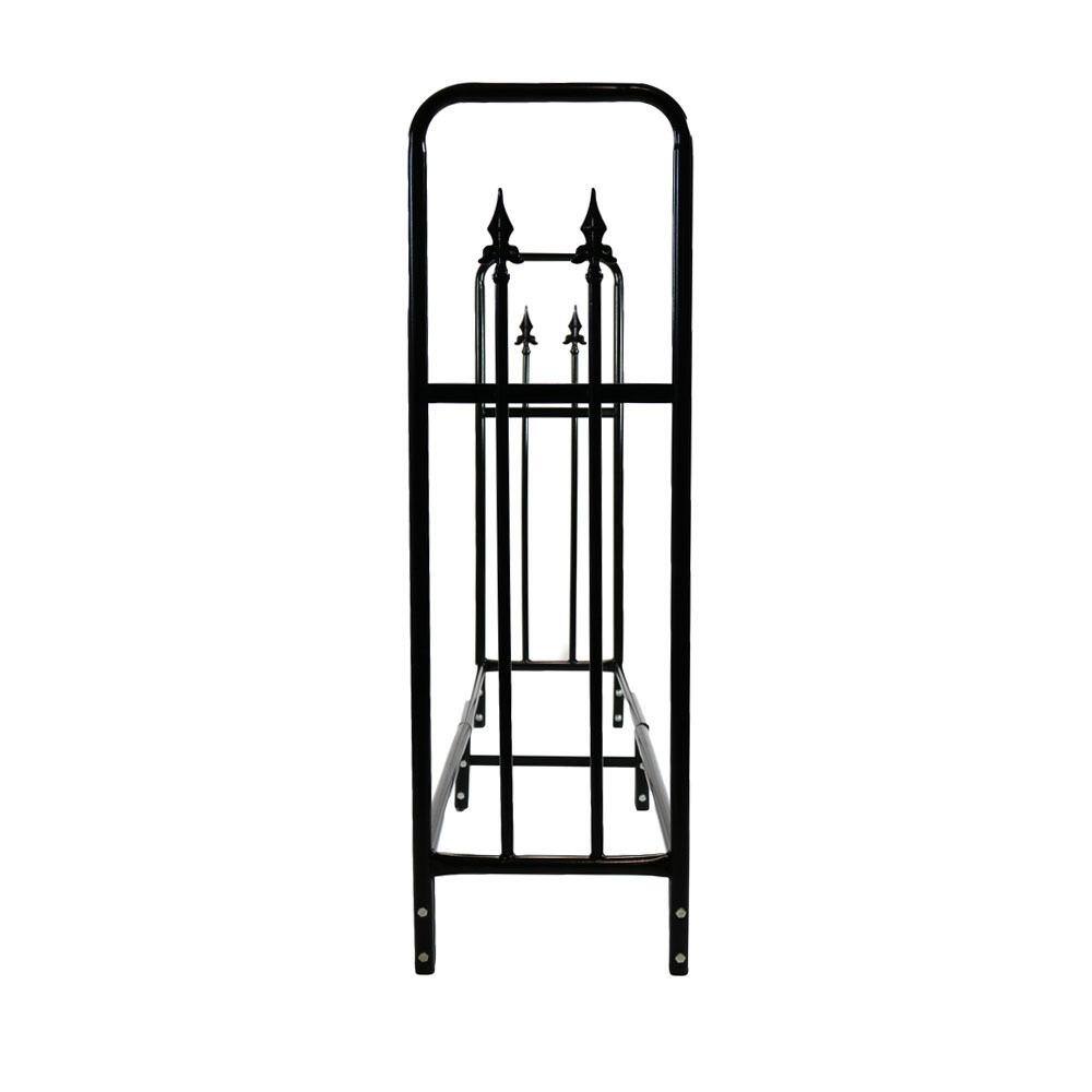 Black Powder-Coated Steel 6-Foot Decorative Firewood Log Rack