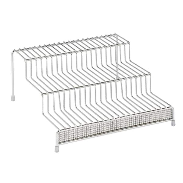 3 Tier Chrome Spice Rack Shelf Organizer in Pave Diamond Design