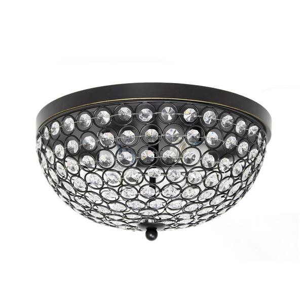 crystal flush mount light home depot