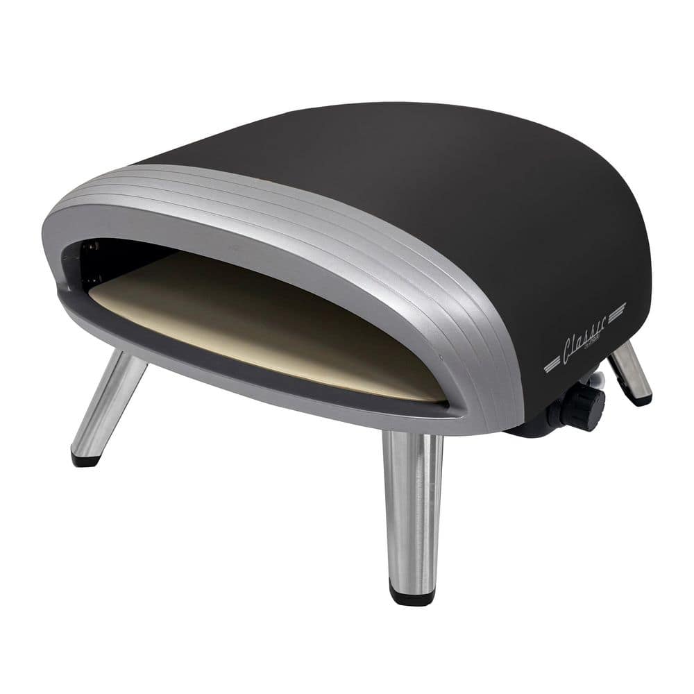 Classic Retro 16 in. Portable Outdoor Propane Pizza Oven in Matte Black