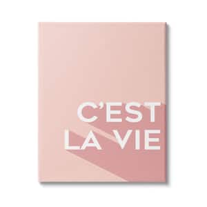 C'est La Vie French Phrase Pink Pop Typography By Anna Quach Unframed Print Abstract Wall Art 24 in. x 30 in.