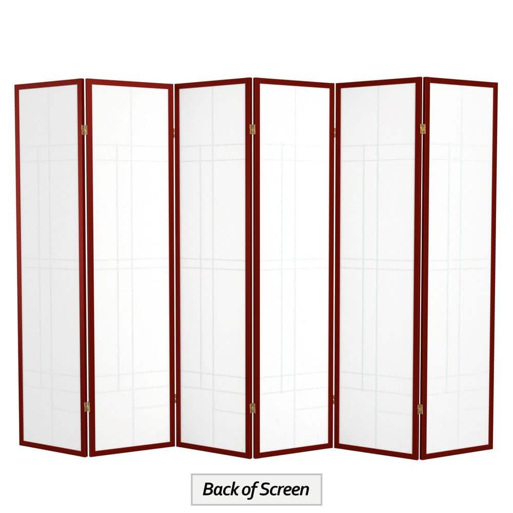 Natural Wood and Shoji Rice Paper 4-Panel Room Divider