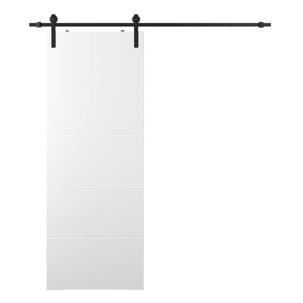 Belldinni Arvika 32 in. x 80 in. Polar White Wood Composite Sliding Barn Door with Hardware Kit