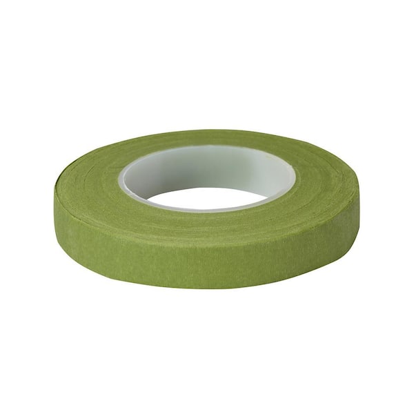 Floral Stem Wrap, 1/2 in. x 90 ft., Green, Case of 8 Rolls