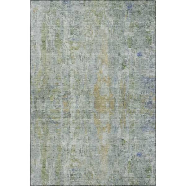 Mayfield Premium Machine Washable Abstract AMF2310 Aloe 10 ft. x 14 ft. Area Rug