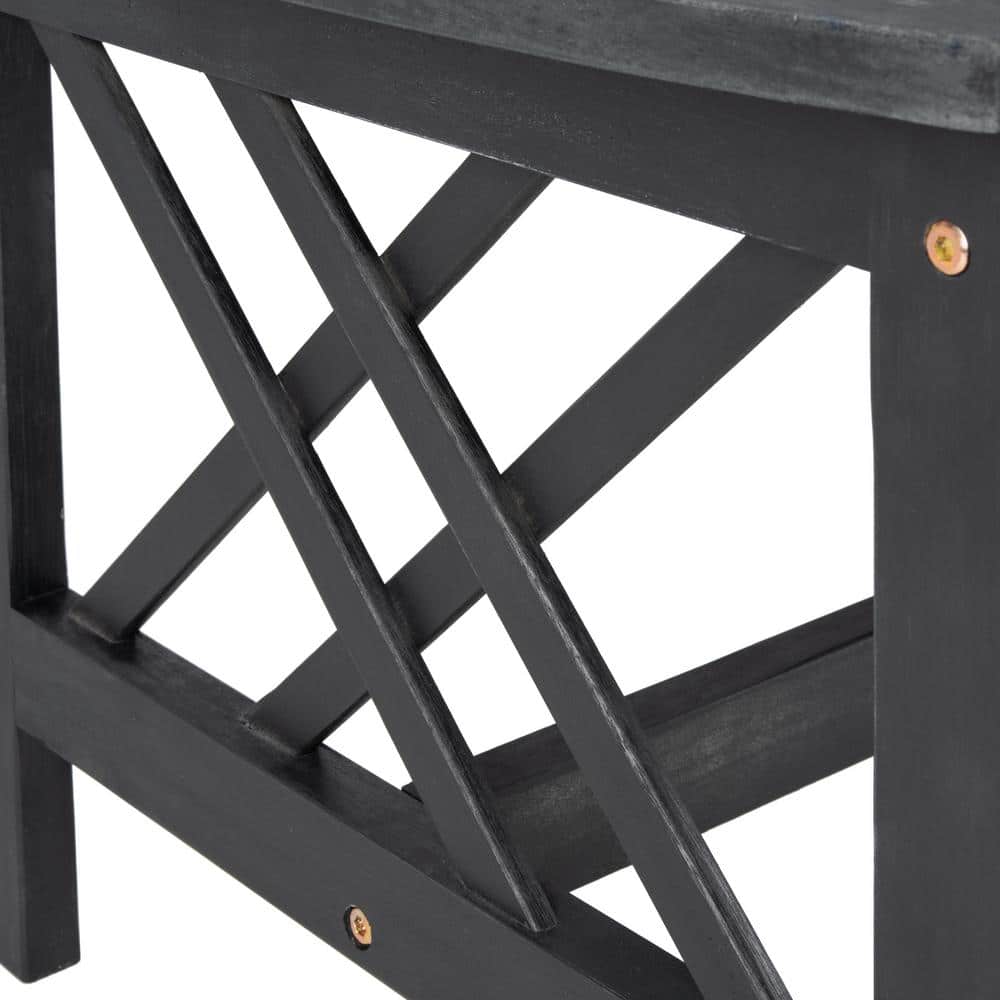 Fontana Black and Beige 4-Piece Acacia Wood Outdoor Set