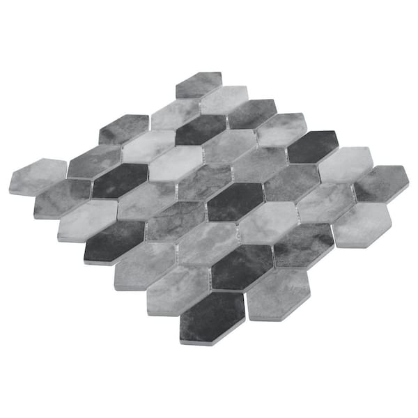 sunwings Picket Gray Mix 10.7 in. x 10.1 in. Long Hexagon Recycled
