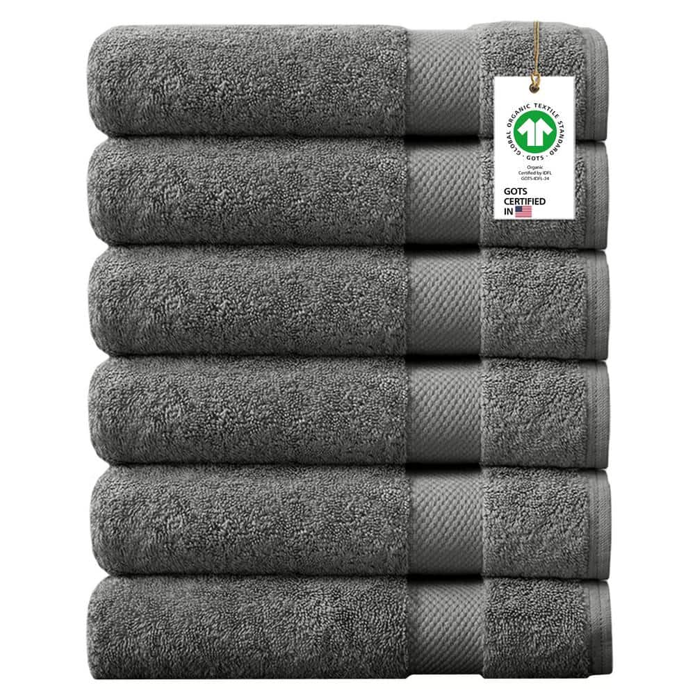 Dish Towels that Work, Super Absorbent, Oversize Organic Cotton Kitchen  Towels, Grey