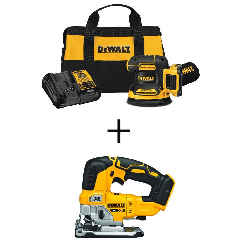 20V MAX XR Cordless Brushless 5 in. Random Orbital Sander Kit and Cordless Brushless Jigsaw w/ 2.0Ah Battery and Charger price history on PriceWatchPro