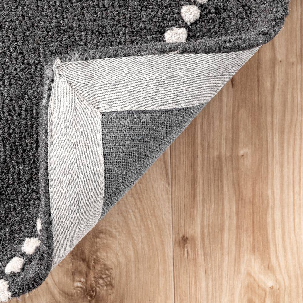 Charcoal Wool Trellis Tufted 4' x 6' Kids Rug