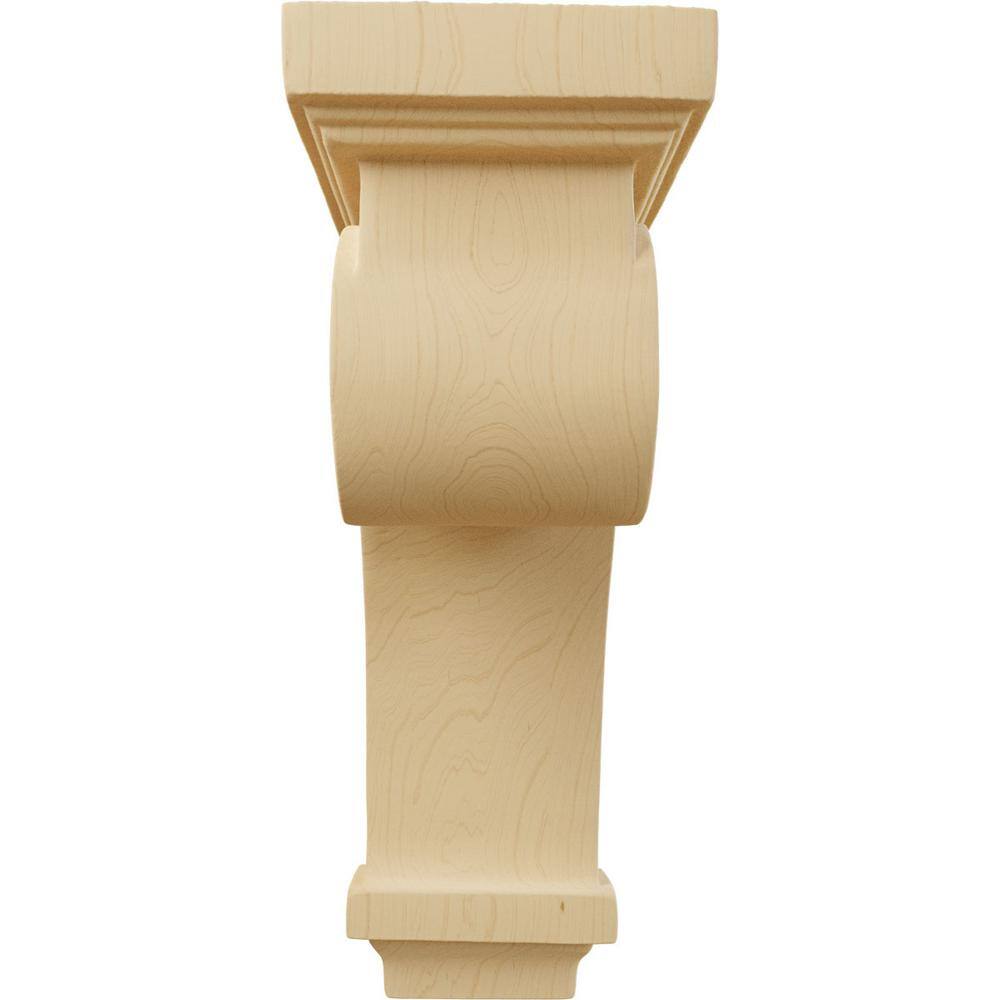 Alder 9" Hand-Carved Scroll Wood Corbel