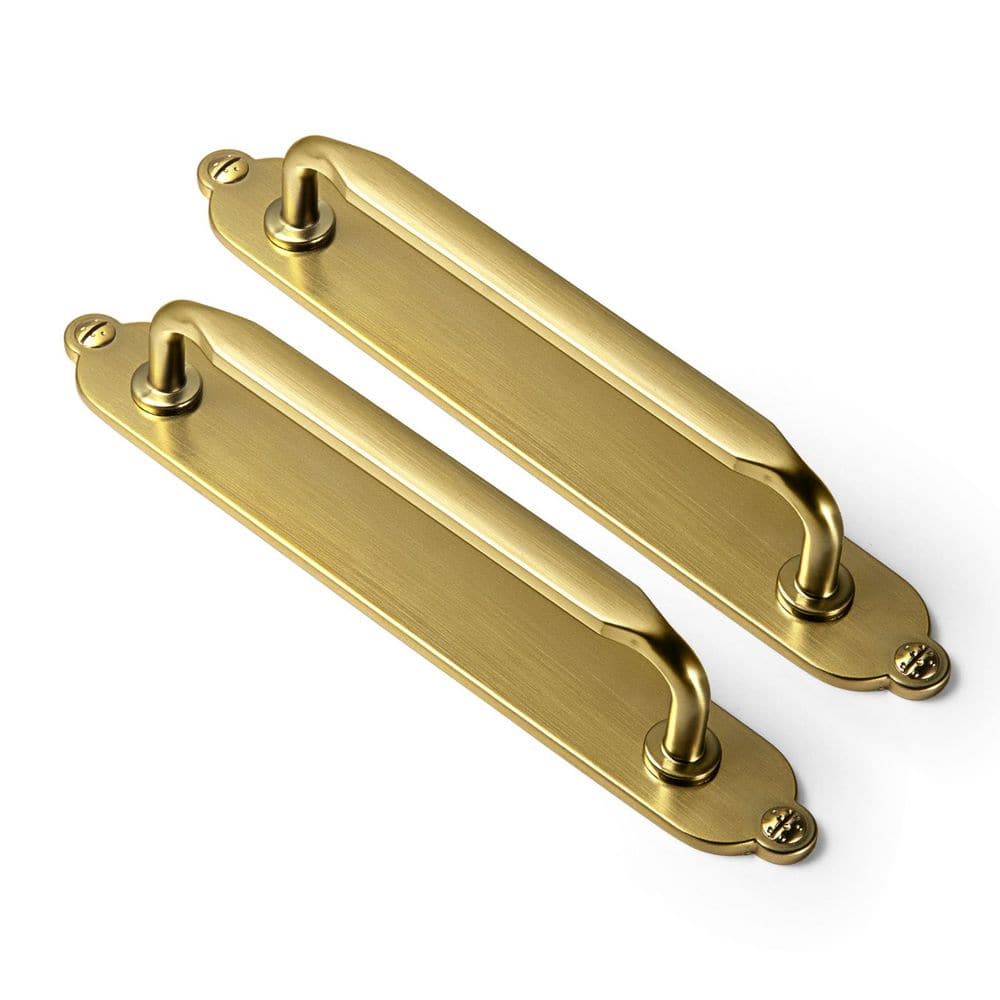 2-Pack 5 in. (128mm) Brushed Gold Zinc Alloy Cabinet Pull with Decorative Rivet Backplate Drawer Bar Pull price history on PriceWatchPro