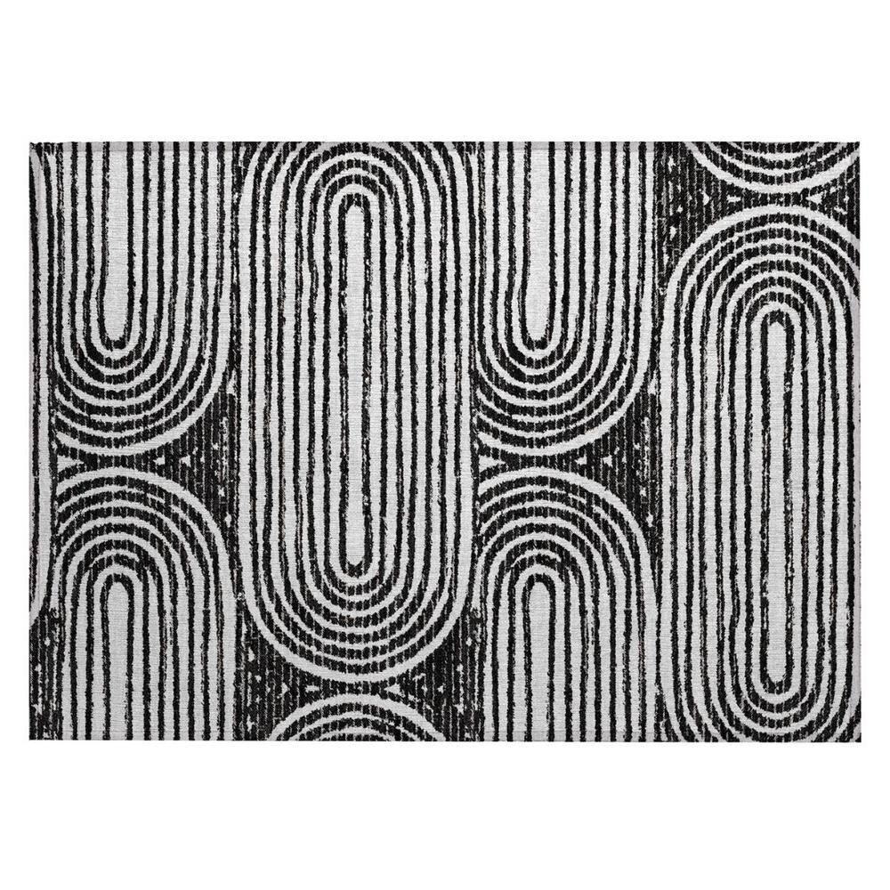 Black and White 2 ft. x 3 ft. Woven Abstract Rectangle Indoor/Outdoor Area Rug price history on PriceWatchPro