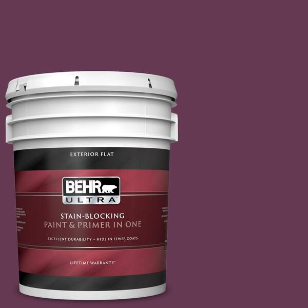 BEHR ULTRA 5 gal. #UL100-21 Mixed Berry Jam Flat Exterior Paint and Primer in One
