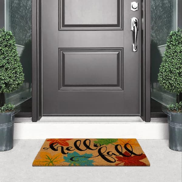 A1HC First Impression Falling Leaves 18 in. x 48 in. Rubber and Coir Molded  Double Door Mat A1HOME200078 - The Home Depot