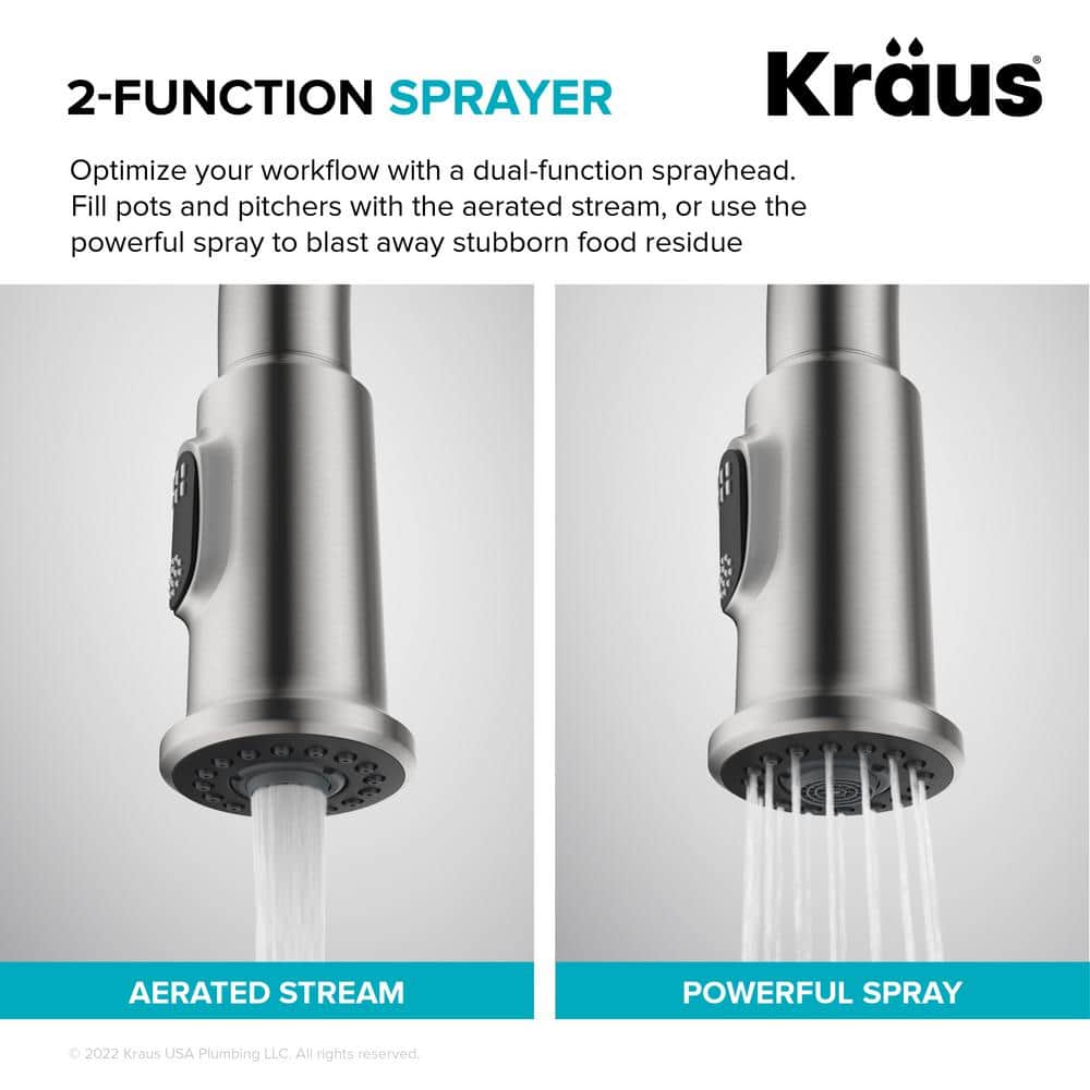 Spot-Free Stainless Steel Pull-Down Single Handle Kitchen Faucet