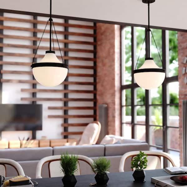 VAXCEL Lincoln 1-Light 12.75 in. Wide Matte Black Globe Mini