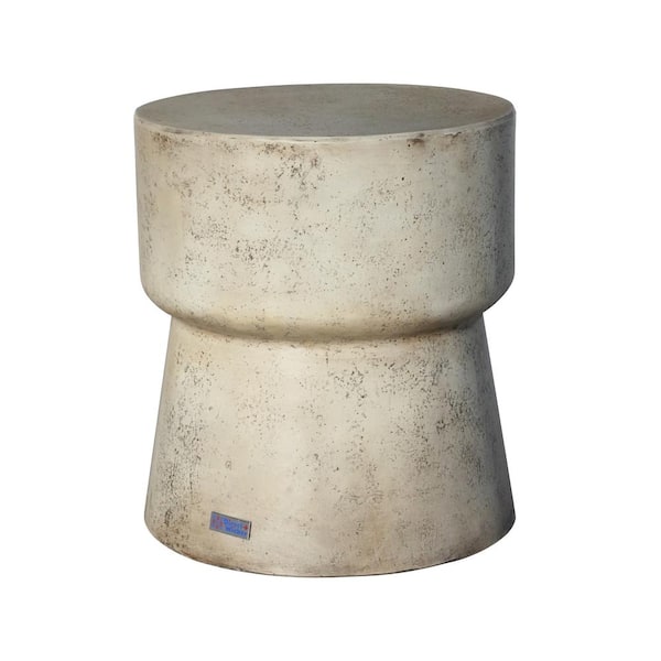 Lois 17 in. H Terrafab Indoor and Outdoor Use Beige Side Table