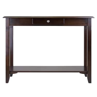 Nolan 40 in. Cappuccino Standard Rectangle Wood Console Table with Drawers
