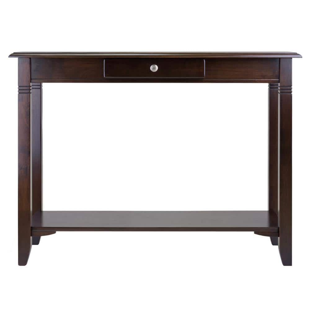 Winsome Nolan Rectangular Console Table with Storage in Cappuccino