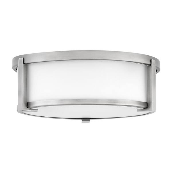 HINKLEY - Lowell 13.25 in. 2-Light Antique Nickel Flush Mount