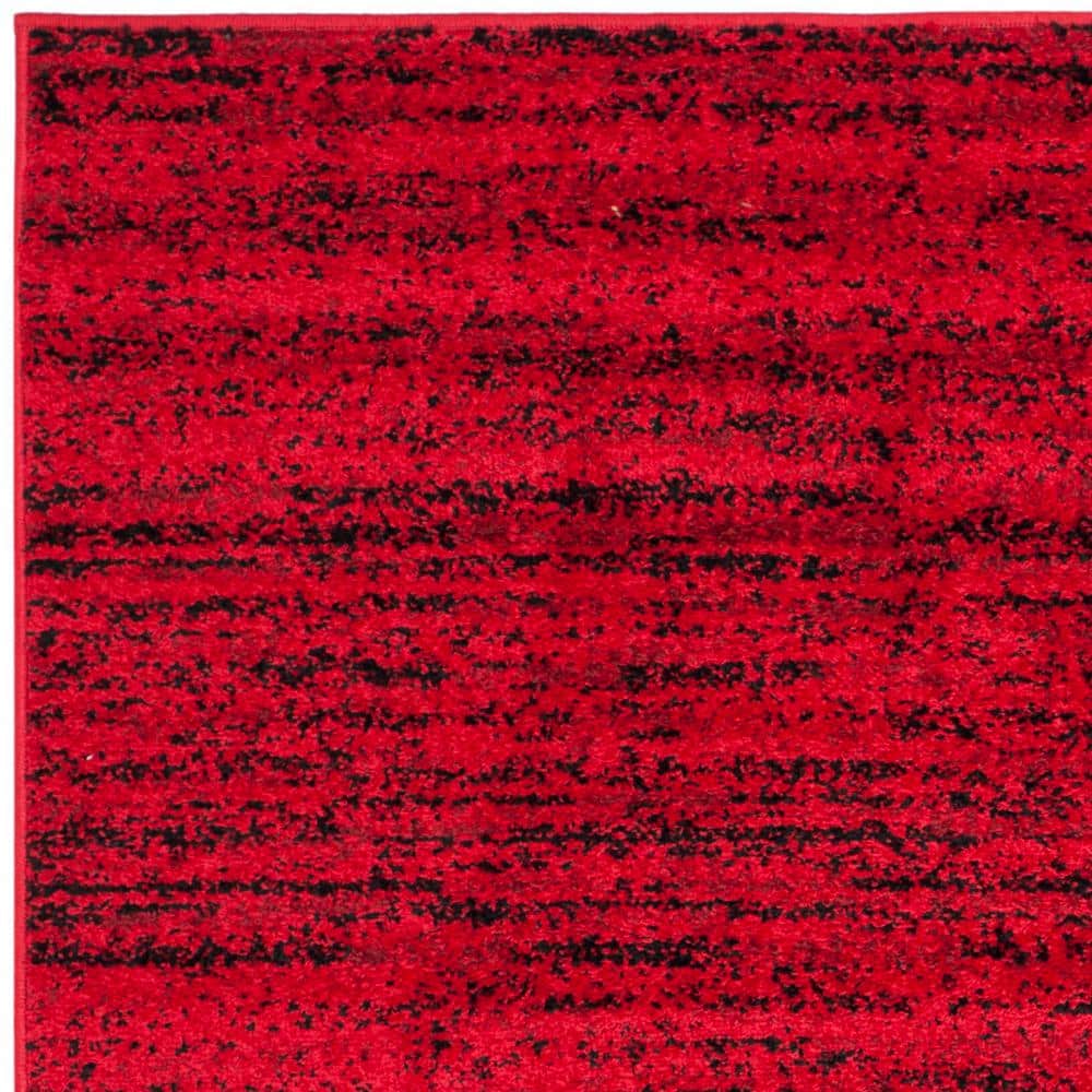 Chic Lodge Red & Black 4' Square Synthetic Area Rug