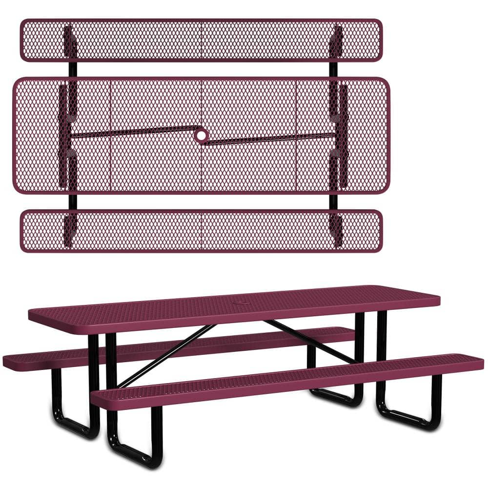 8 ft. Rectangle Portable Outdoor Commercial Metal Picnic Table price history on PriceWatchPro