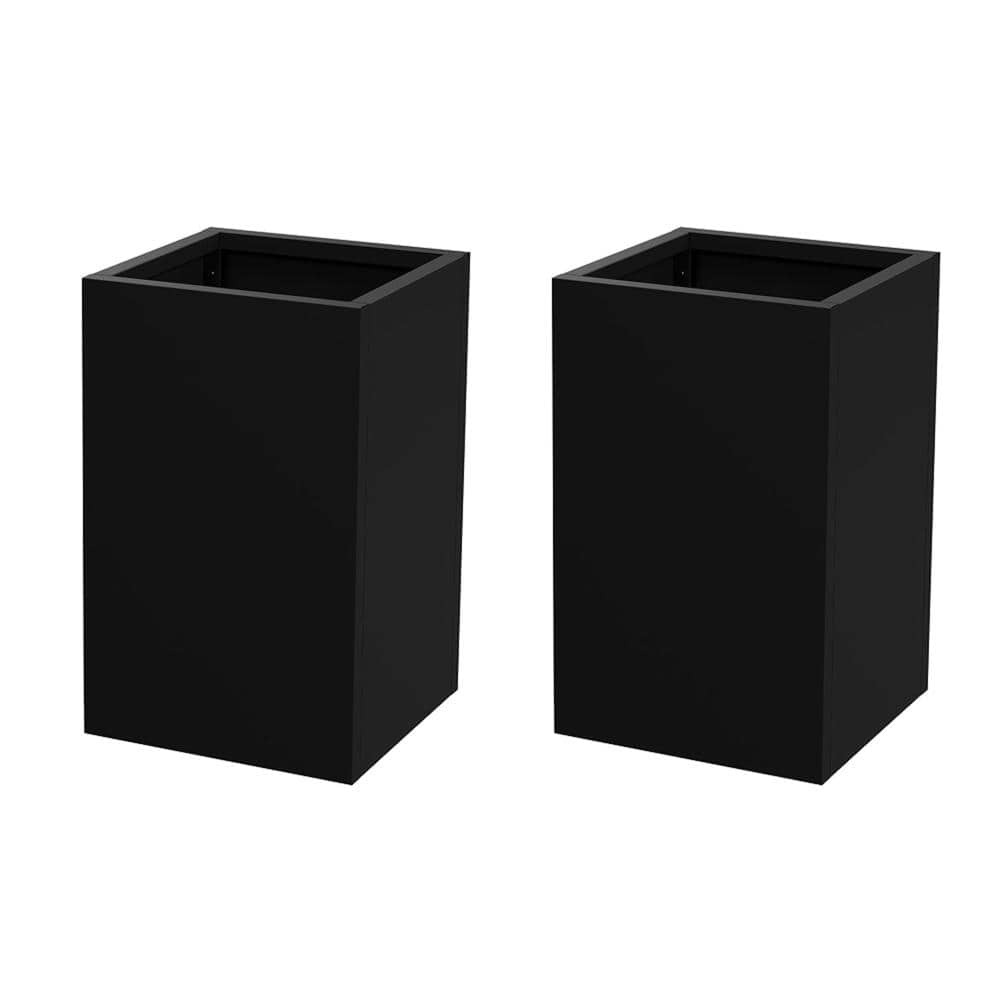 21 in. H x 13 in. W Black Outdoor Metal Planter Pot with Drainage Hole Large Tall Planters Set for Patio & Indoor Use price history on PriceWatchPro