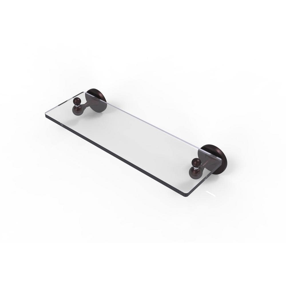 Antique Bronze Glass Vanity Shelf with Beveled Edges