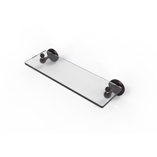 Allied Brass Shadwell Collection 16 in. W Glass Vanity Shelf with Beveled Edges in Antique Bronze