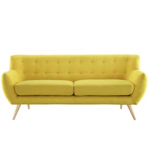 Remark 74 in. Sunny Polyester 3-Seater Tuxedo Sofa with Square Arms