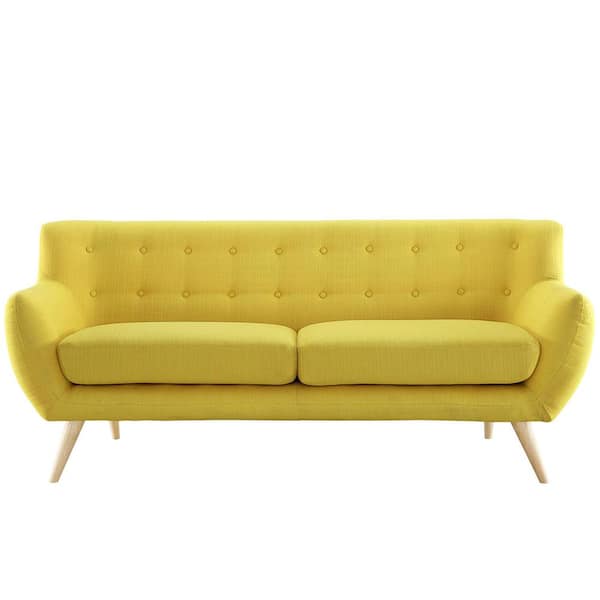 MODWAY Remark 74 in. Sunny Polyester 3-Seater Tuxedo Sofa with Square Arms