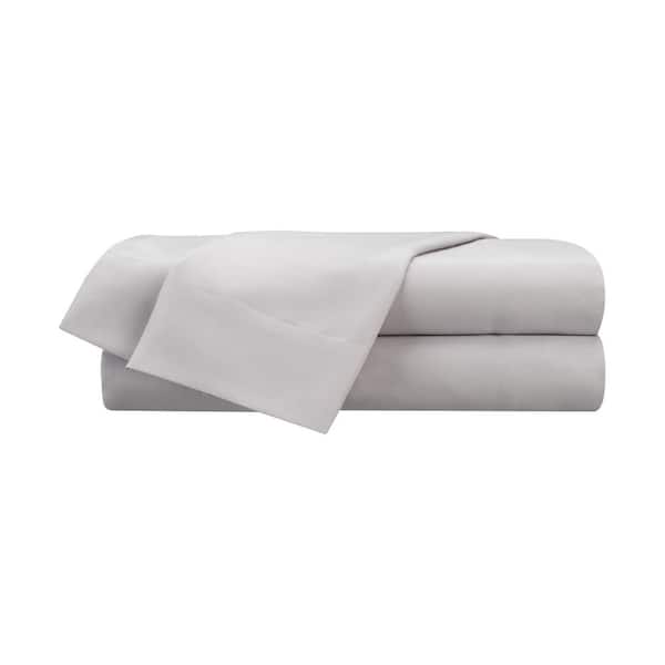 Easy Living Solid 100% Polyester Light Gray King Sheet Set