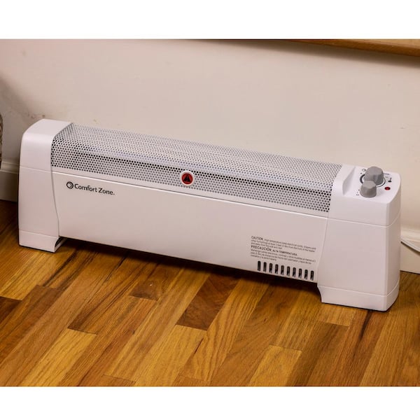 Comfort Zone 29 In 1 500 Watt White Convection Baseboard Heater With Silent Operation Cz600 The Home Depot