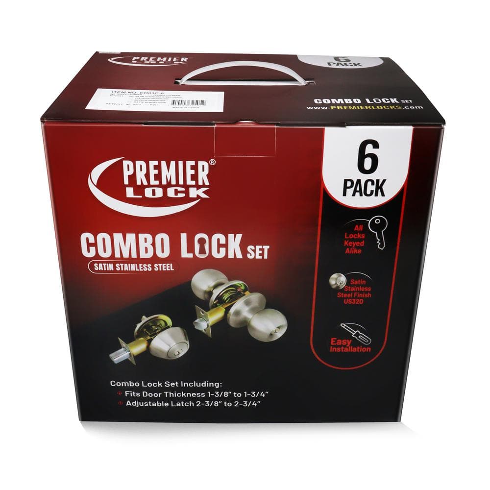 Polished Brass Single Cylinder Deadbolt Entry Knob Set