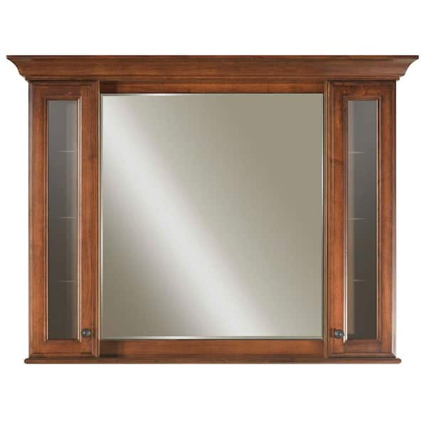 Water Creation Spain 48 in. x 40 in. Surface-Mount Mirrored Medicine Cabinet in Golden Straw