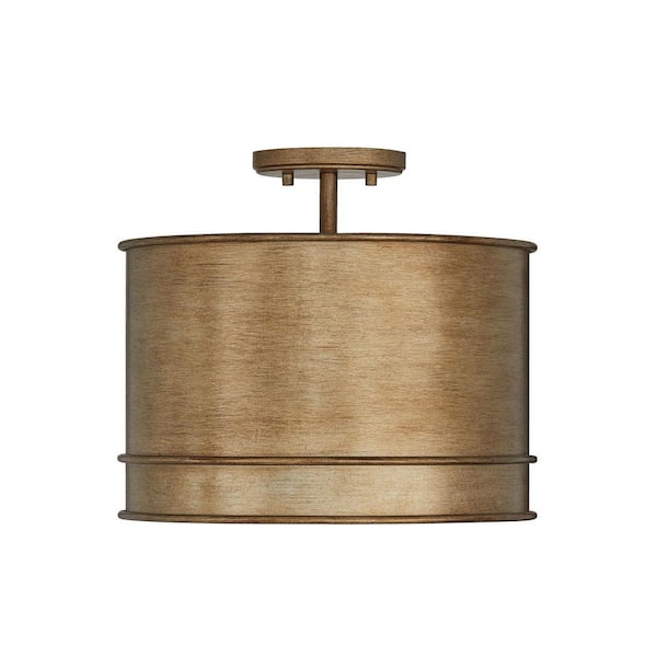 Nole 100-Watt 1-Light Mystic Luster Dual Mount or Semi-Flush Pendant Light with No Bulbs Included