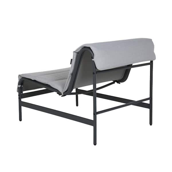 3-Piece Metal Outdoor Bistro Set Outdoor Chaise Lounge Chairs and Table Set with Removable Cushions